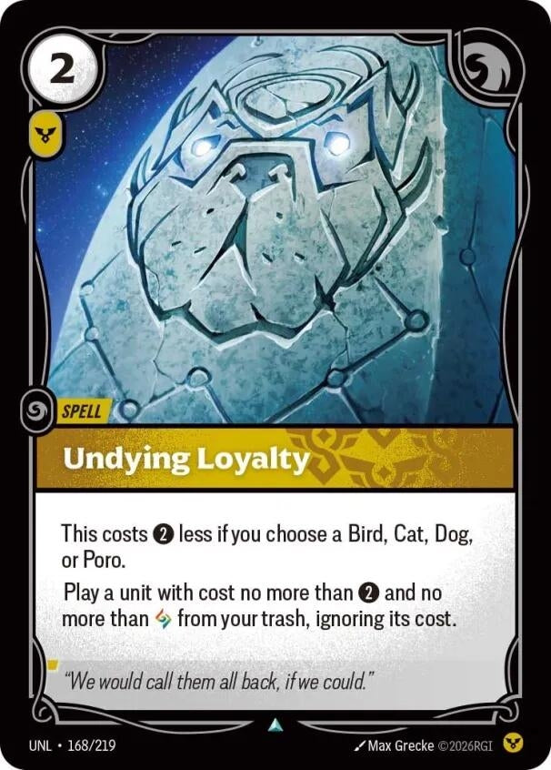 Image for Undying Loyalty (168/219) - Riftbound: League of Legends Trading Card Game