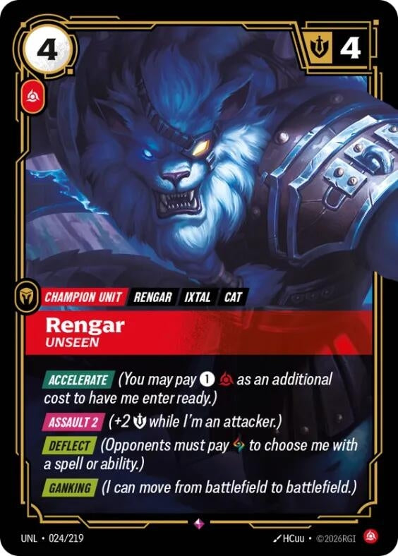 Image for Rengar - Unseen (024/219) - Riftbound: League of Legends Trading Card Game