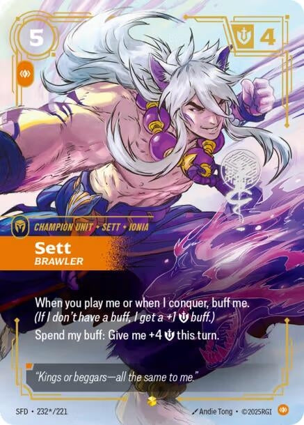 Image for Sett - Brawler (Signature) (232*/221) - Riftbound: League of Legends Trading Card Game