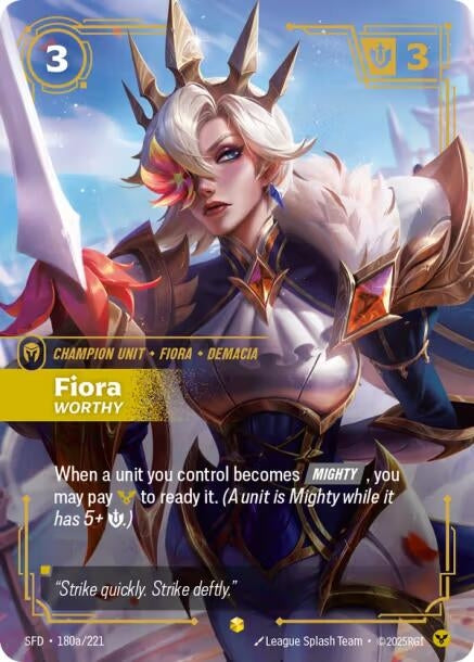 Image for Fiora - Worthy (Alternate Art) (180a/221) - Riftbound: League of Legends Trading Card Game