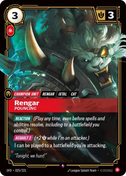 Image for Rengar - Pouncing (025/221) - Riftbound: League of Legends Trading Card Game