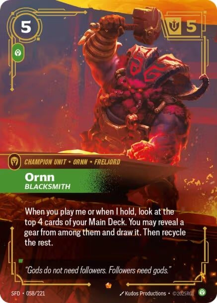 Image for Ornn - Blacksmith (058/221) - Riftbound: League of Legends Trading Card Game