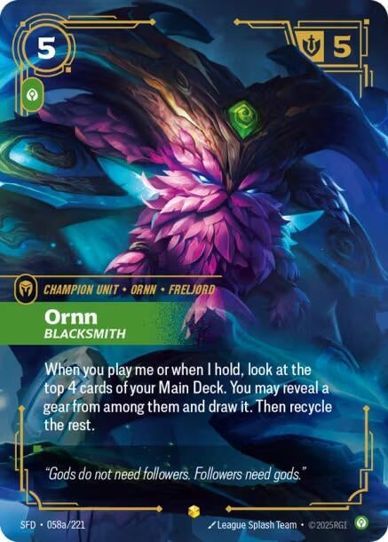 Image for Ornn - Blacksmith (Alternate Art) (058a/221) - Riftbound: League of Legends Trading Card Game