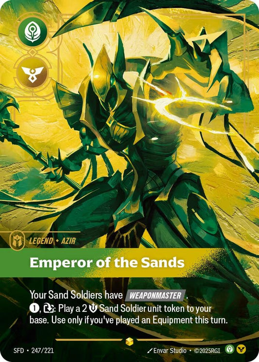 Image for Azir - Emperor of the Sands (Overnumbered) (247/221) - Riftbound: League of Legends Trading Card Game