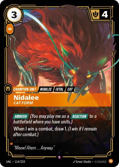 Image for Nidalee - Cat Form (114/219) - Riftbound: League of Legends Trading Card Game