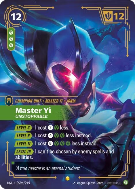 Image for Master Yi - Unstoppable (Alternate Art) (059a/219) - Riftbound: League of Legends Trading Card Game