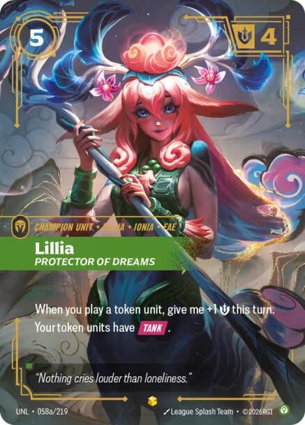 Image for Lillia - Protector of Dreams (Alternate Art) (058a/219) - Riftbound: League of Legends Trading Card Game