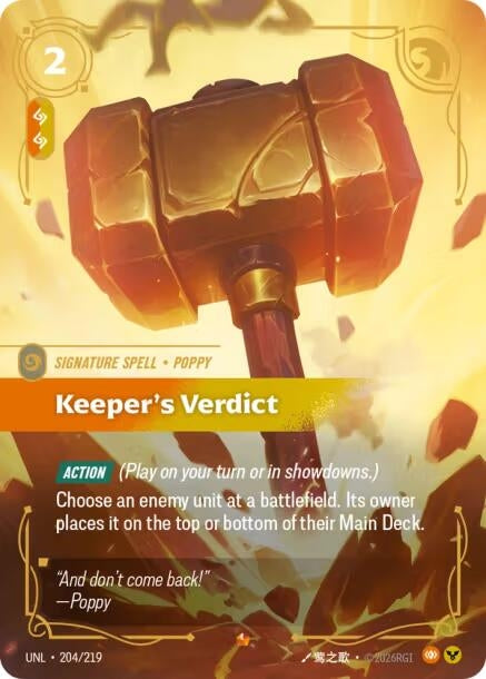 Image for Keeper's Verdict (204/219) - Riftbound: League of Legends Trading Card Game