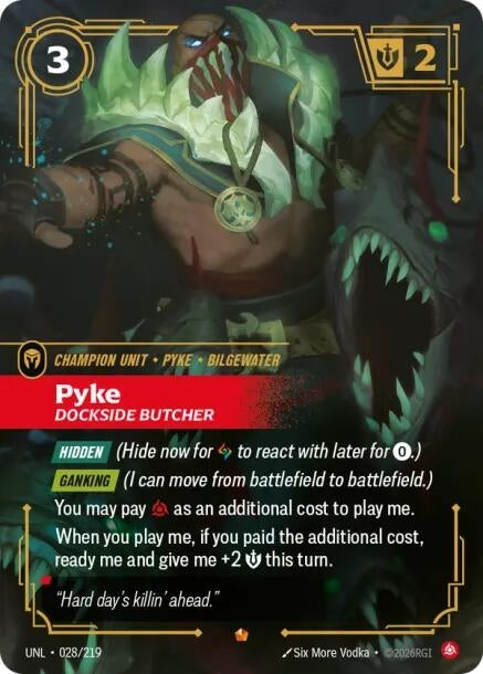 Image for Pyke - Dockside Butcher (028/219) - Riftbound: League of Legends Trading Card Game