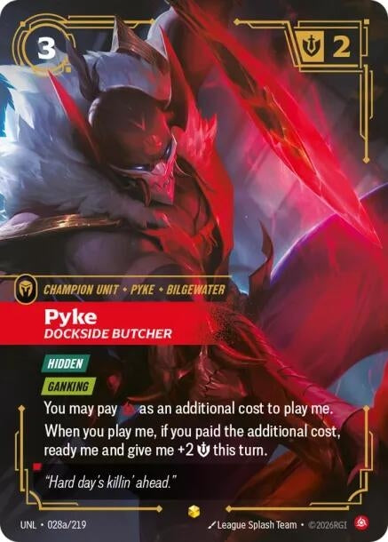 Image for Pyke - Dockside Butcher (Alternate Art) (028a/219) - Riftbound: League of Legends Trading Card Game