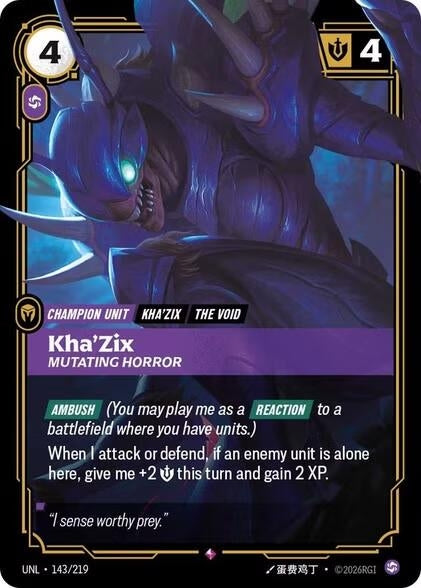 Image for Kha'Zix - Mutating Horror (143/219) - Riftbound: League of Legends Trading Card Game
