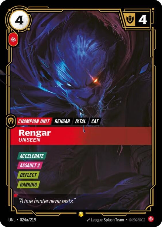 Image for Rengar - Unseen (Alternate Art) (024a/219) - Riftbound: League of Legends Trading Card Game