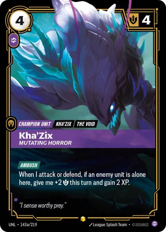 Image for Kha'Zix - Mutating Horror (Alternate Art) (143a/219) - Riftbound: League of Legends Trading Card Game