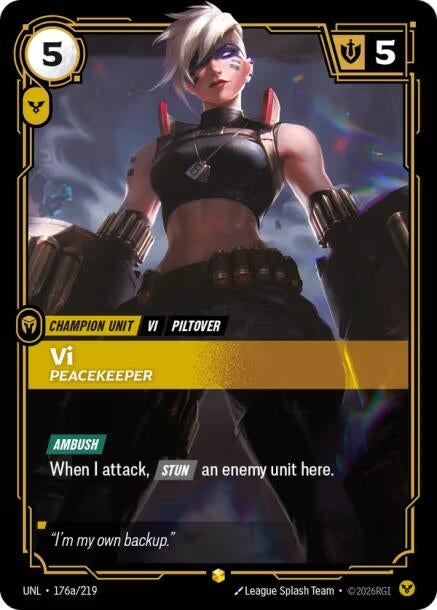 Image for Vi - Peacekeeper (Alternate Art) (176a/219) - Riftbound: League of Legends Trading Card Game