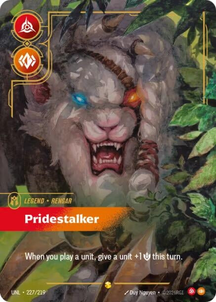 Image for Rengar - Pridestalker (Overnumbered) (227/219) - Riftbound: League of Legends Trading Card Game