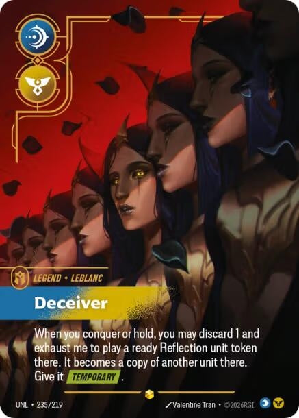 Image for LeBlanc - Deceiver (Overnumbered) (235/219) - Riftbound: League of Legends Trading Card Game