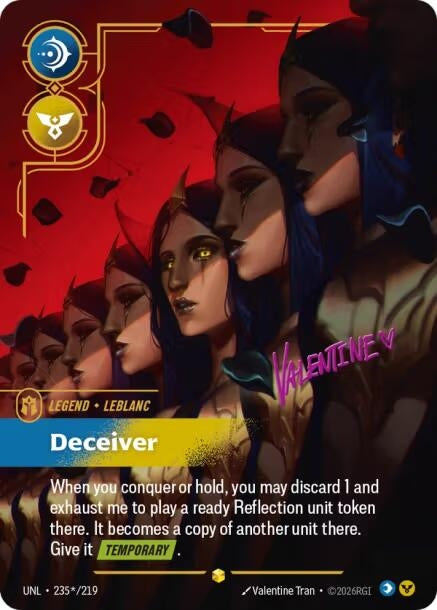 Image for LeBlanc - Deceiver (Signature) (235*/219) - Riftbound: League of Legends Trading Card Game