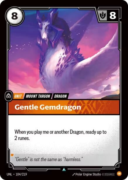 Image for Gentle Gemdragon (104/219) - Riftbound: League of Legends Trading Card Game