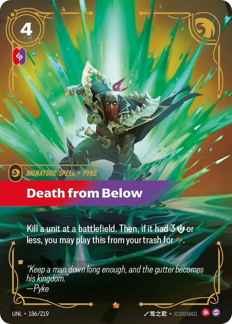 Image for Death from Below (186/219) - Riftbound: League of Legends Trading Card Game