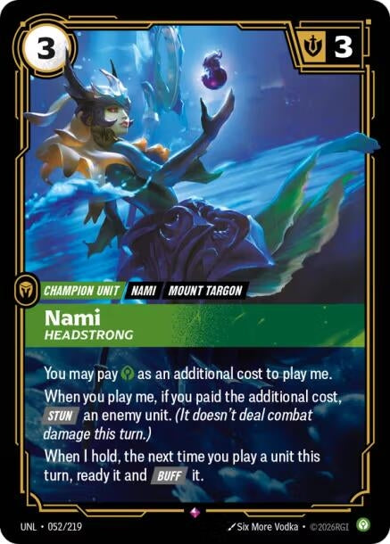 Image for Nami - Headstrong (052/219) - Riftbound: League of Legends Trading Card Game
