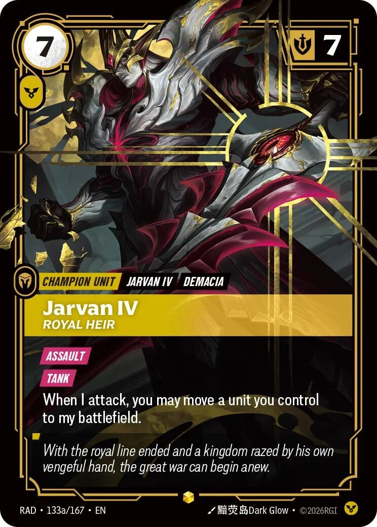 Image for Jarvan IV, Royal Heir (Alternate Art) (133a/167) (RAD) - Riftbound: League of Legends Trading Card Game