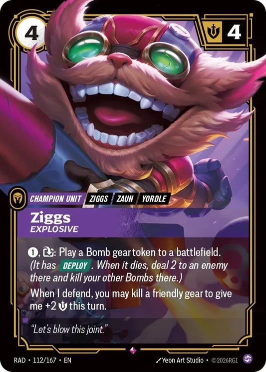 Image for Ziggs, Explosive (112/167) (RAD) - Riftbound: League of Legends Trading Card Game